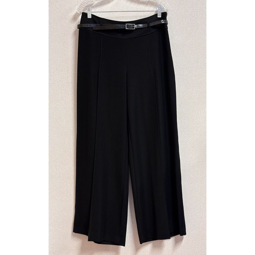Joseph Ribkoff High Waisted Belted Palazzo Pants Wide Leg Black NWT Sz 10